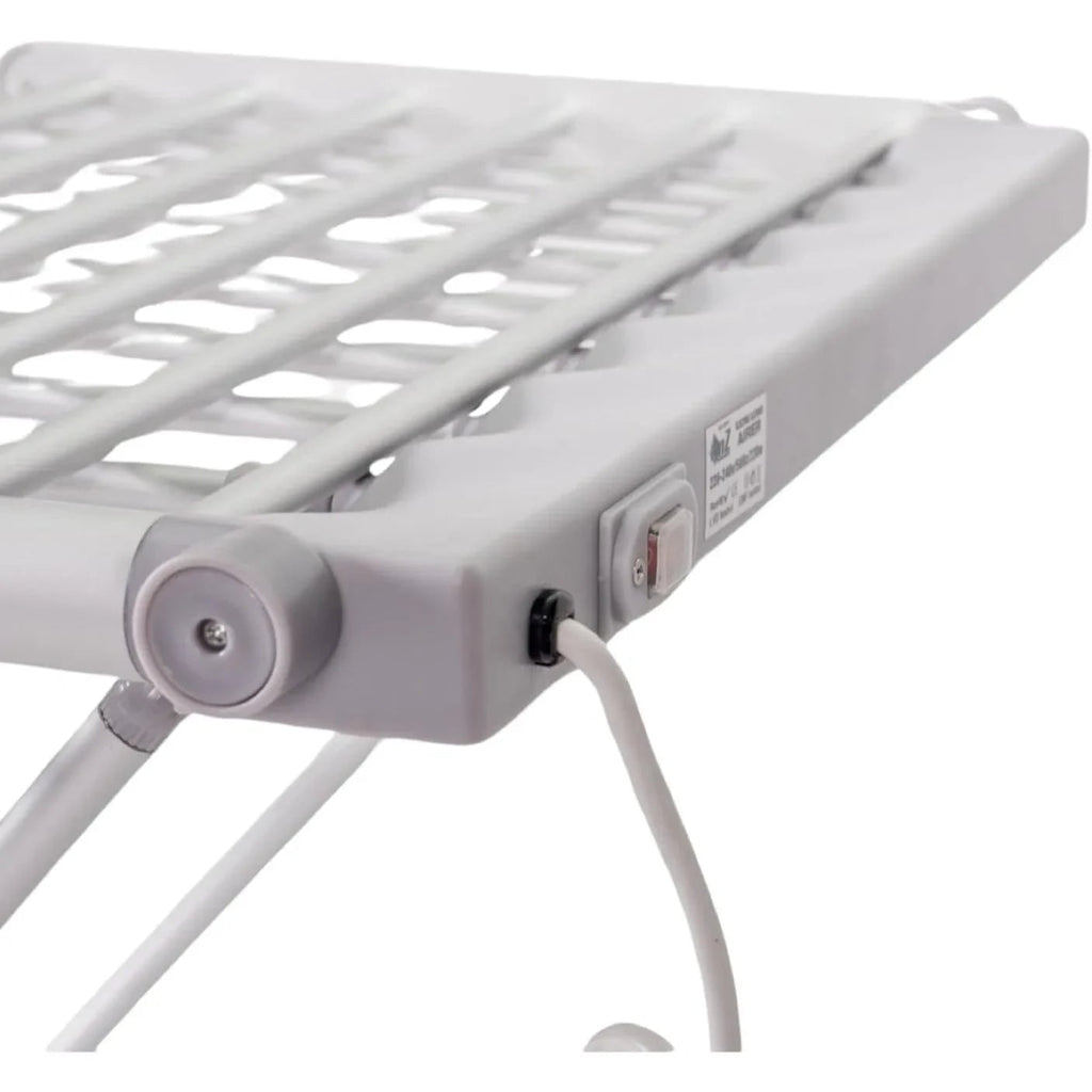 Foldable Clothes Drying Rack with Heated Aluminum Bars and Adjustable Folding Wings - Image 3