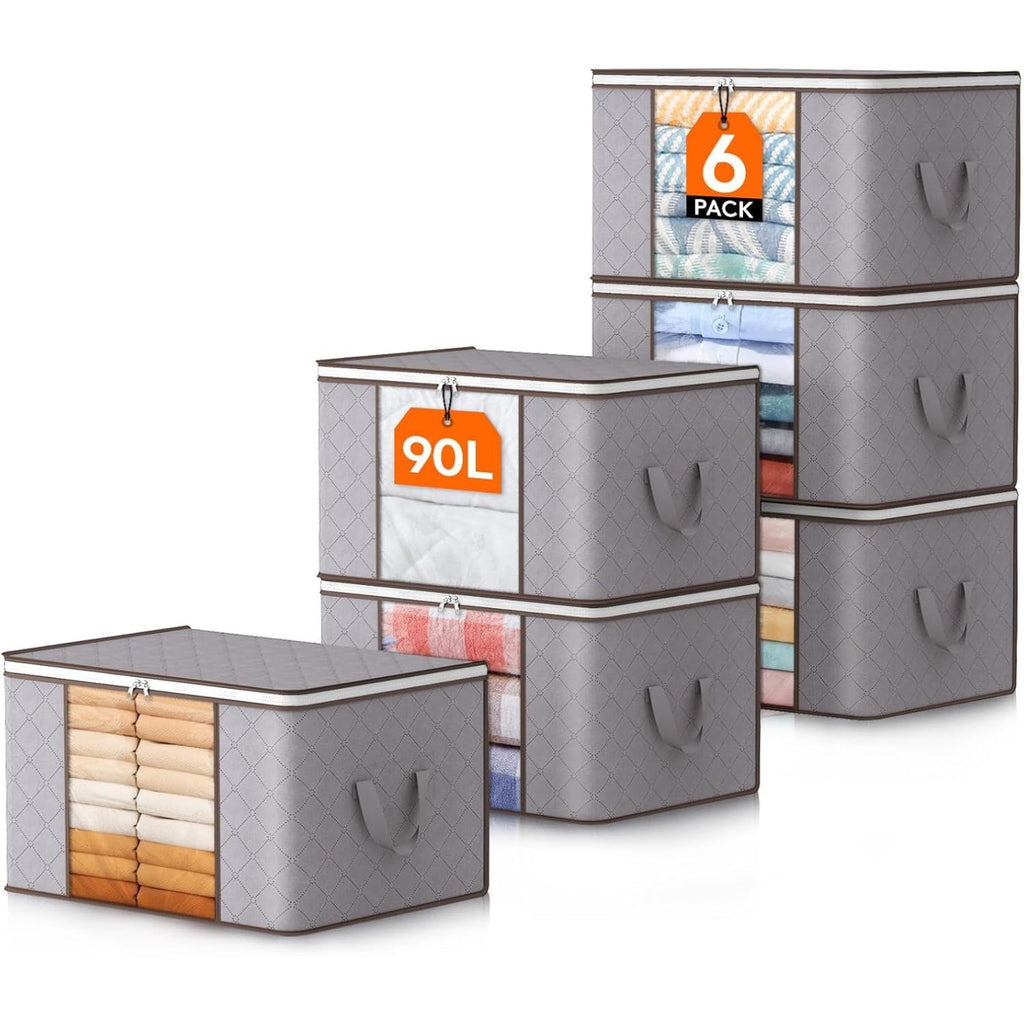 Foldable Clothes Storage Bags with Clear Window and Handles for Blankets - Image 1