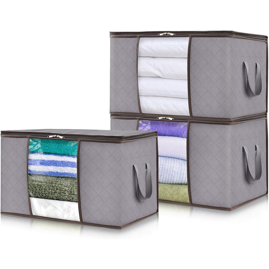 Foldable Clothes Storage Bags with Clear Window and Handles for Blankets - Image 10
