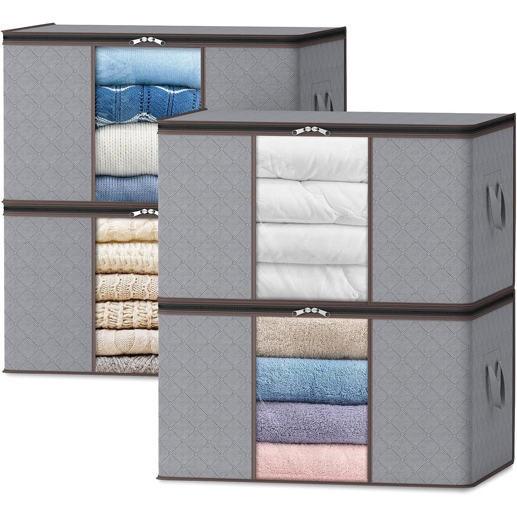 Foldable Clothes Storage Bags with Clear Window and Handles for Blankets - Image 11
