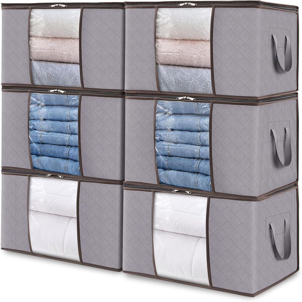 Foldable Clothes Storage Bags with Clear Window and Handles for Blankets - Image 12