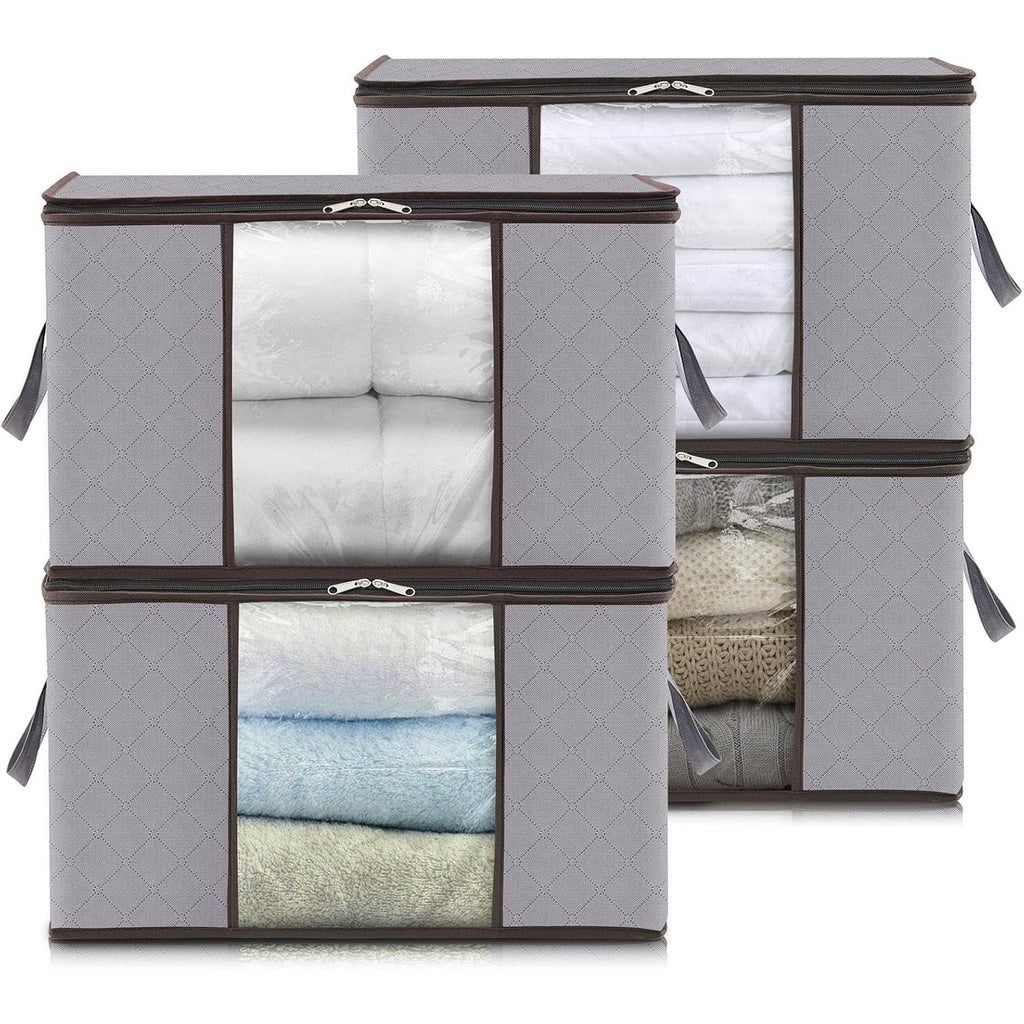 Foldable Clothes Storage Bags with Clear Window and Handles for Blankets - Image 13