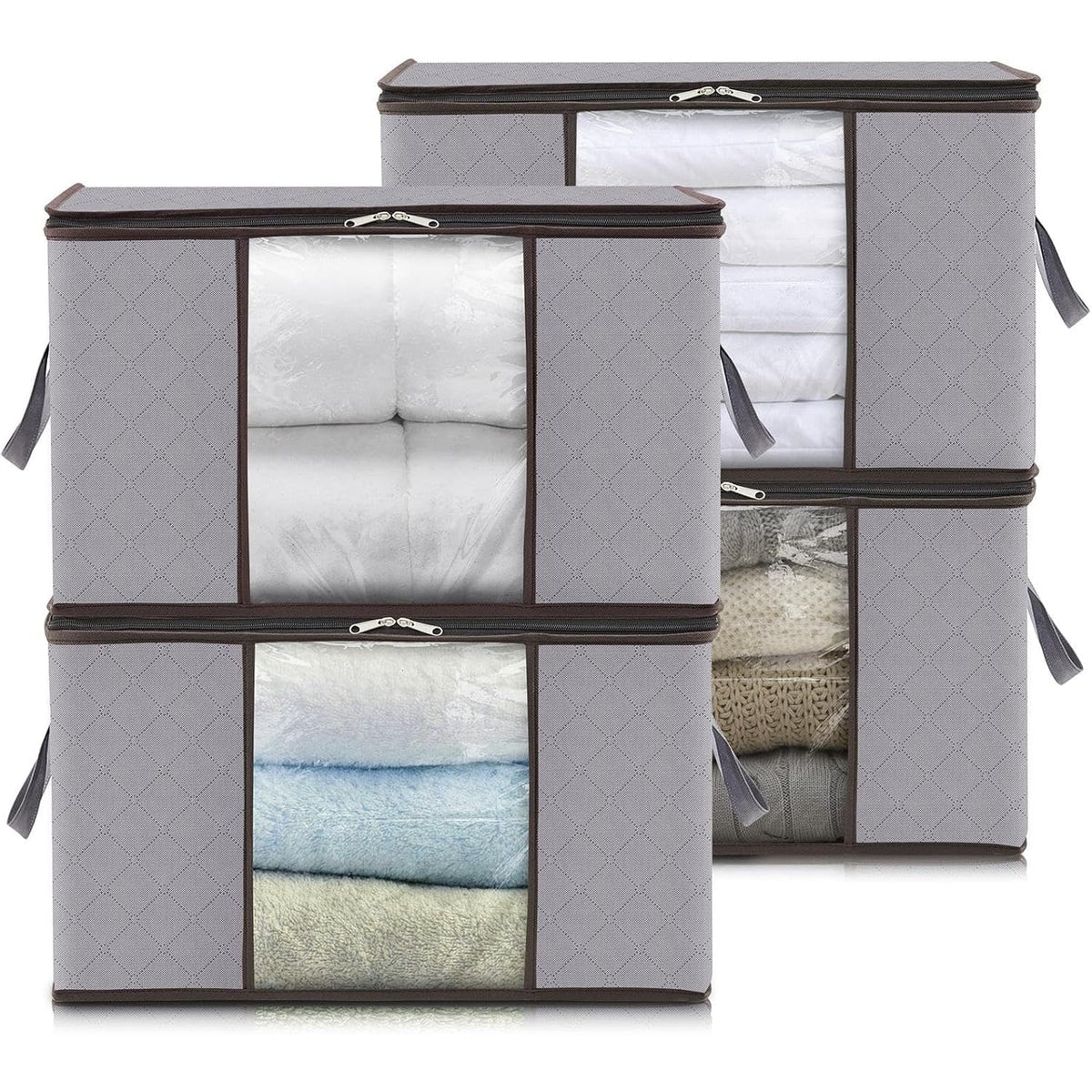 Foldable Clothes Storage Bags with Clear Window and Handles for Blankets - Image 13