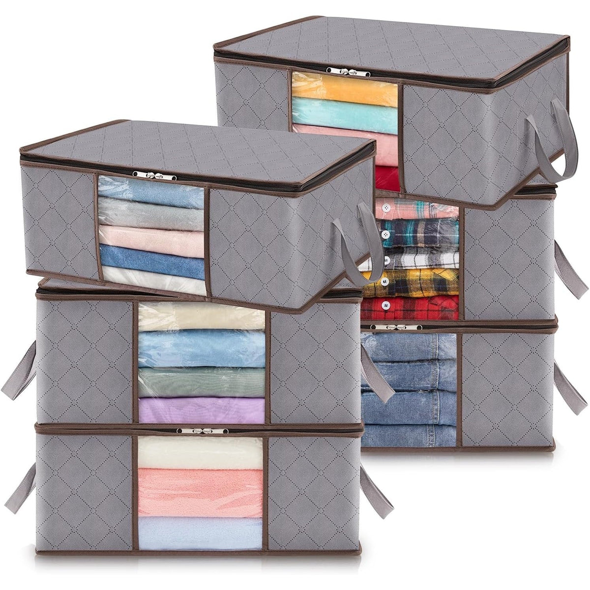 Foldable Clothes Storage Bags with Clear Window and Handles for Blankets - Image 14