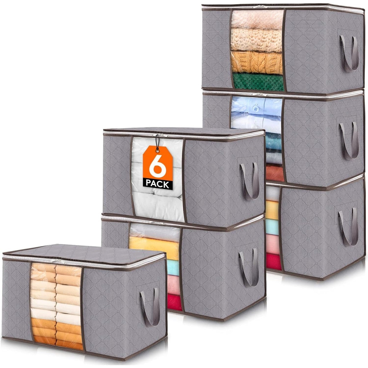 Foldable Clothes Storage Bags with Clear Window and Handles for Blankets - Image 4
