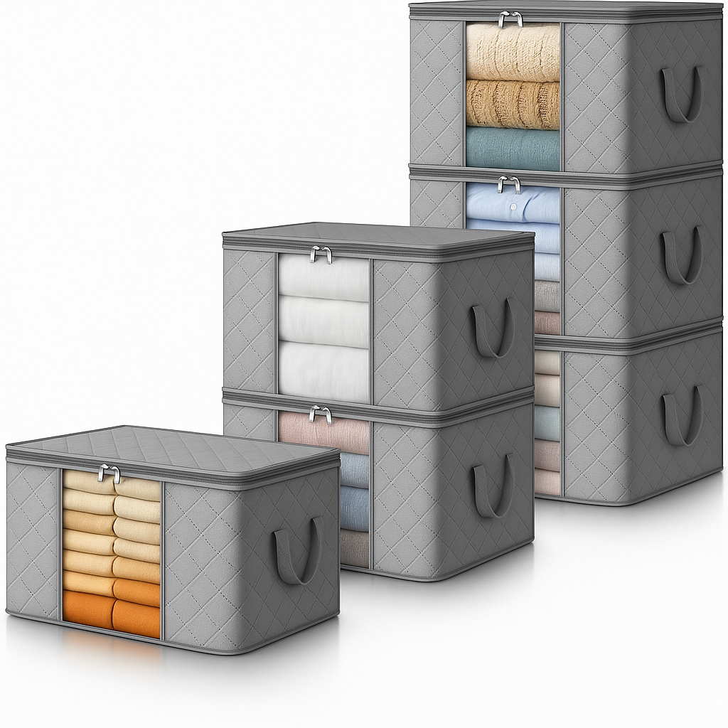 Foldable Clothes Storage Bags with Clear Window and Handles for Blankets - Image 5