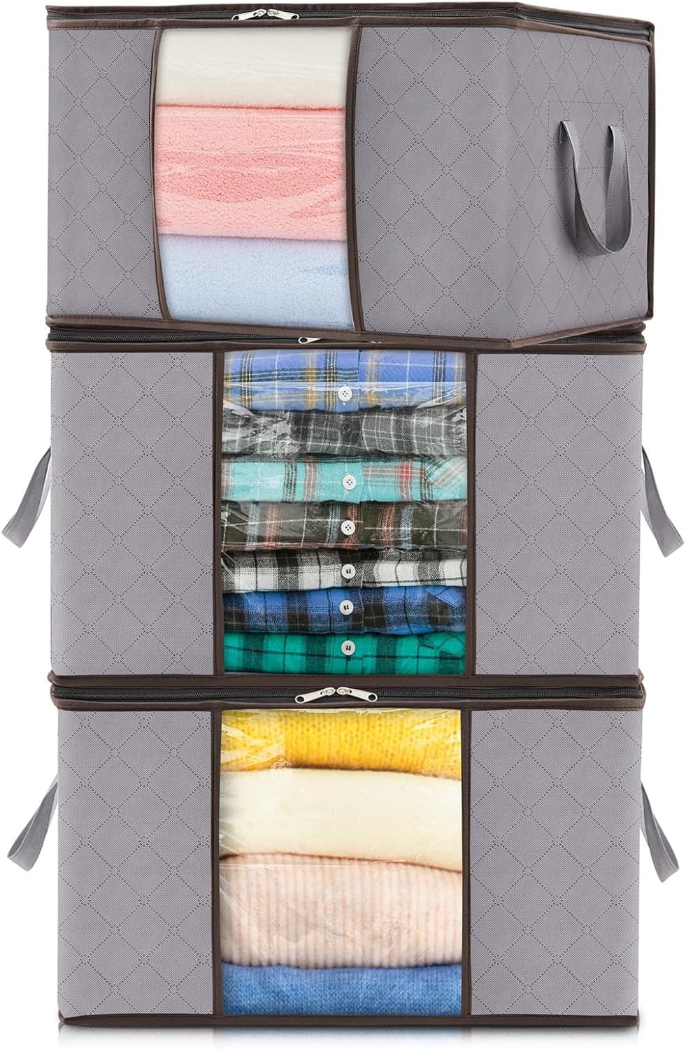 Foldable Clothes Storage Bags with Clear Window and Handles for Blankets - Image 6