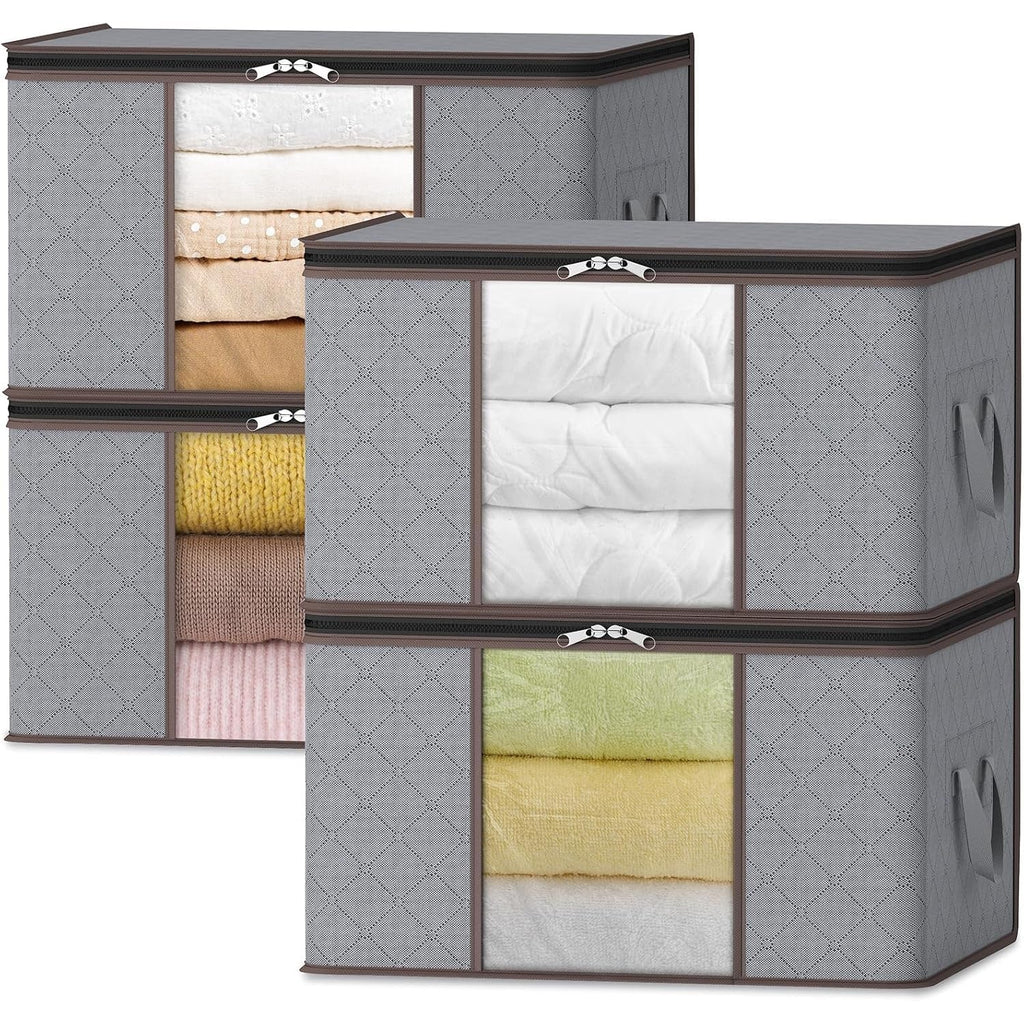 Foldable Clothes Storage Bags with Clear Window and Handles for Blankets - Image 7