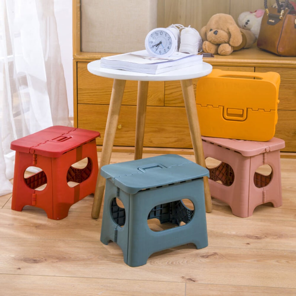 Folding Step Stool with Carrying Handle Portable and Lightweight for Home - Image 2