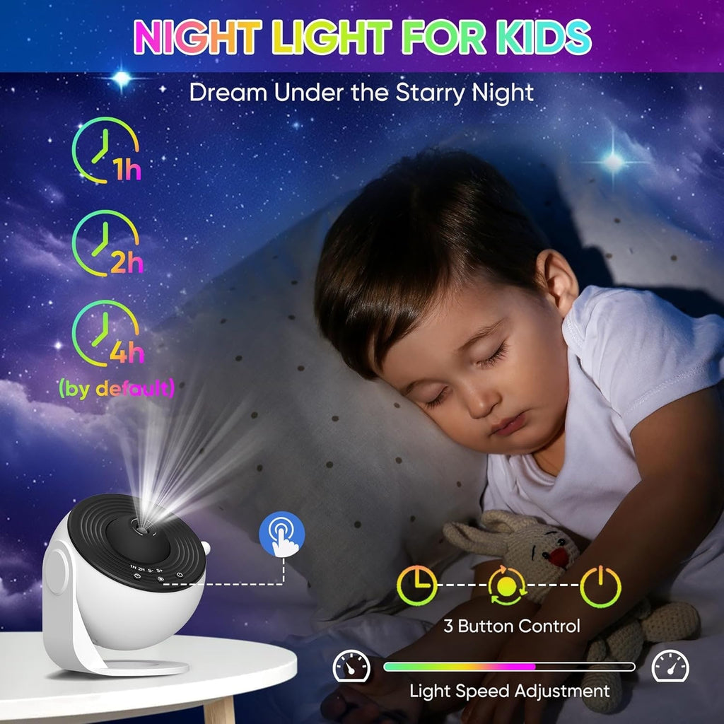 Galaxy Night Light Projector with 360° Rotating Stars and Adjustable Stand - Image 4