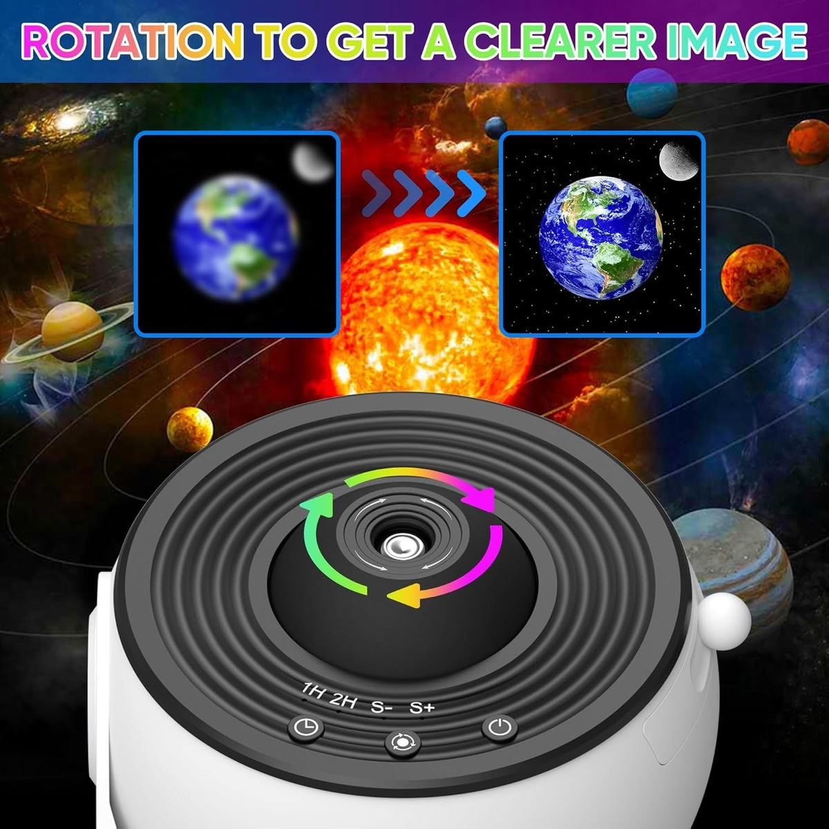 Galaxy Night Light Projector with 360° Rotating Stars and Adjustable Stand - Image 7