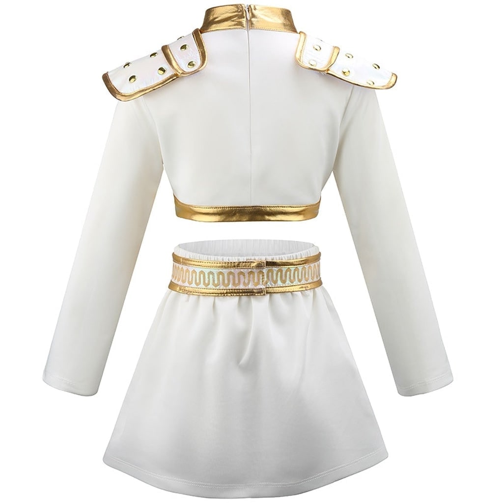 Girls' Belly Dance Costume Two Piece Set with Sequined Crop Top and A-Line Skirt - Image 2