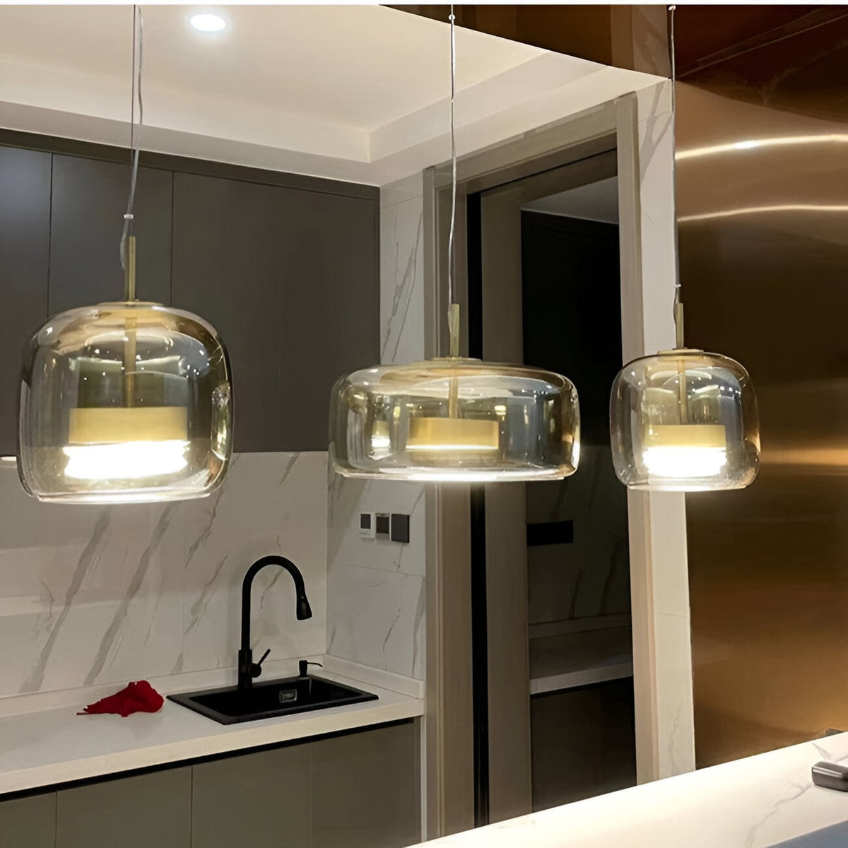 Glass Pendant Lights with Adjustable LED and Translucent Modern Shade - Image 16