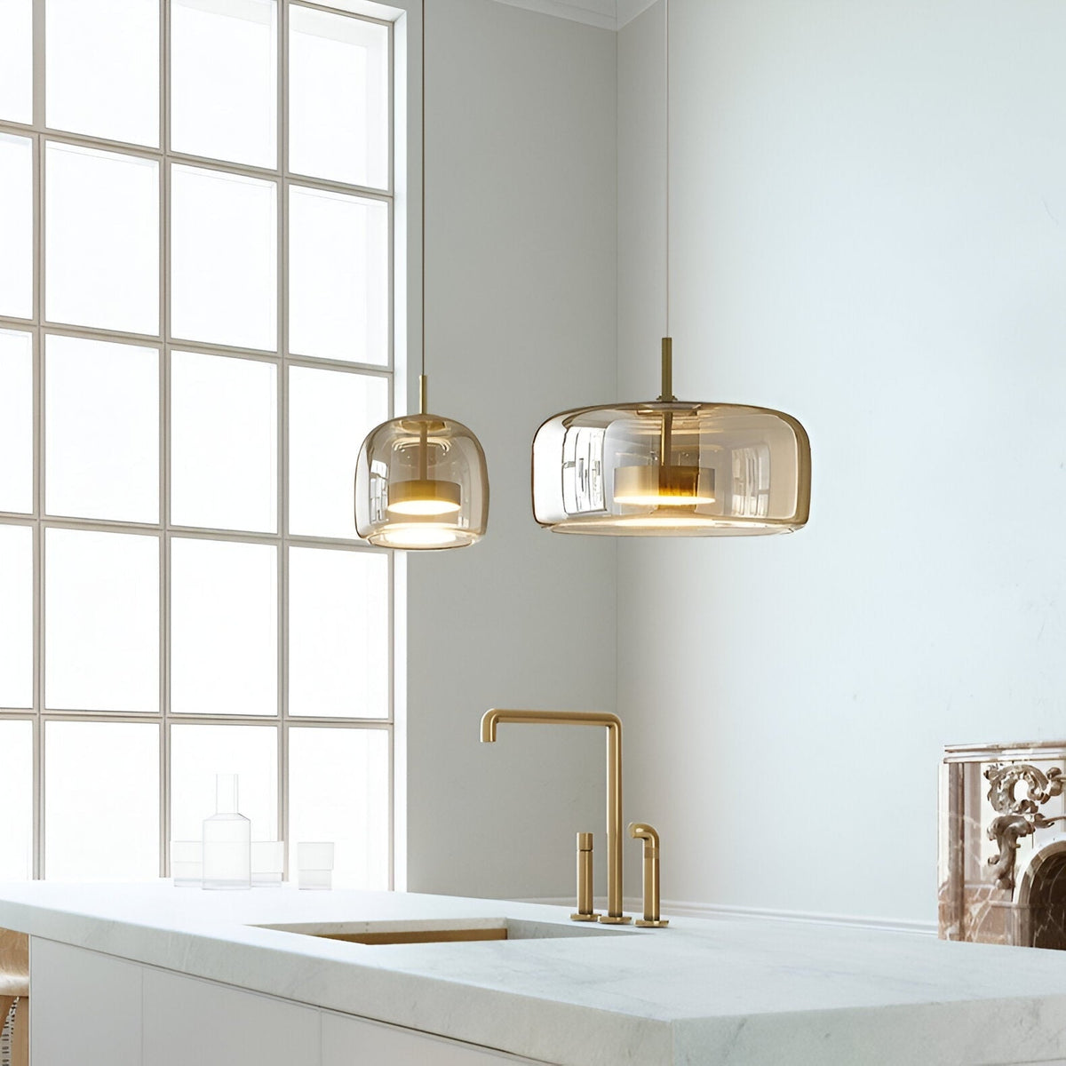 Glass Pendant Lights with Adjustable LED and Translucent Modern Shade - Image 17