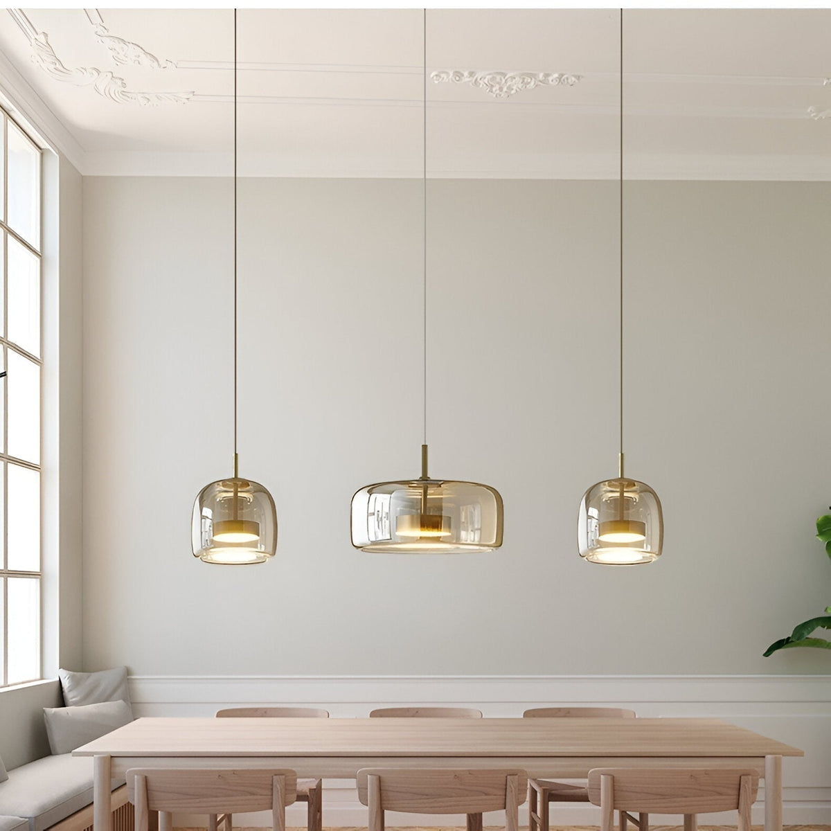 Glass Pendant Lights with Adjustable LED and Translucent Modern Shade - Image 21