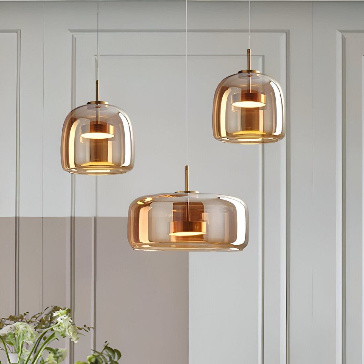 Glass Pendant Lights with Adjustable LED and Translucent Modern Shade - Image 4
