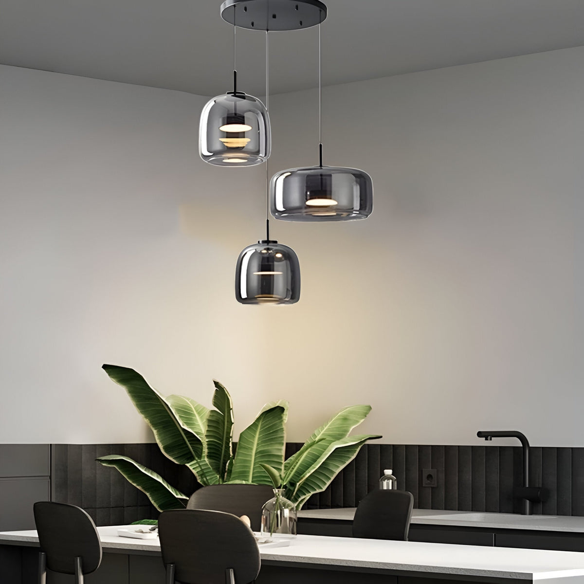 Glass Pendant Lights with Adjustable LED and Translucent Modern Shade - Image 5