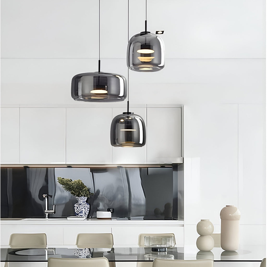 Glass Pendant Lights with Adjustable LED and Translucent Modern Shade - Image 7