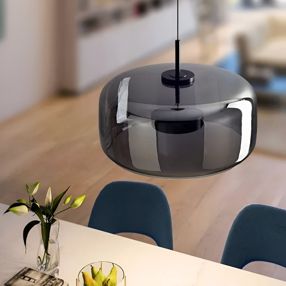 Glass Pendant Lights with Adjustable LED and Translucent Modern Shade - Image 9