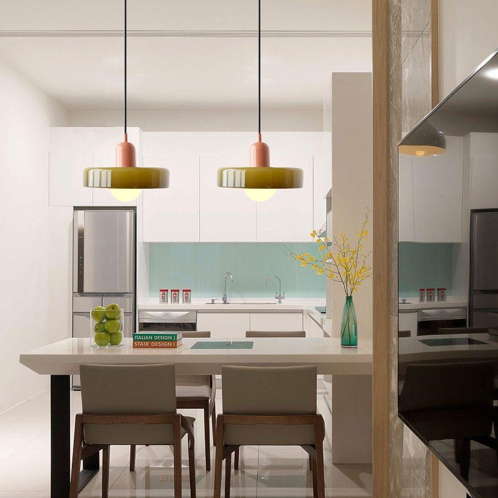 Glass Pendant Lights with Frosted Globe Diffuser and Geometric Design for Modern Living Rooms - Image 53