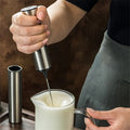 Handheld Electric Milk Frother with Stainless Steel Whisk and Protective Cap - Image 1