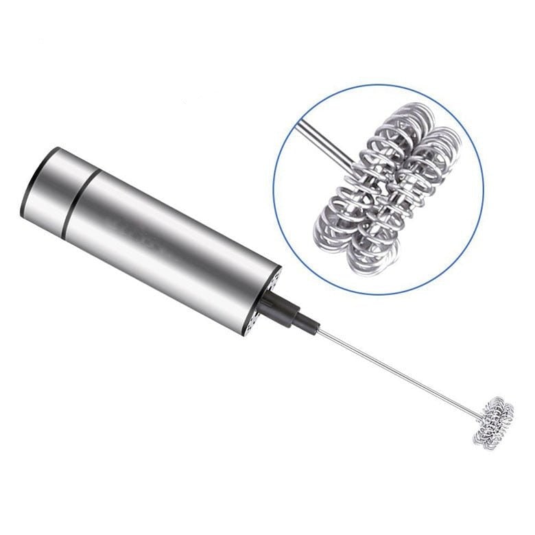 Handheld Electric Milk Frother with Stainless Steel Whisk and Protective Cap - Image 6