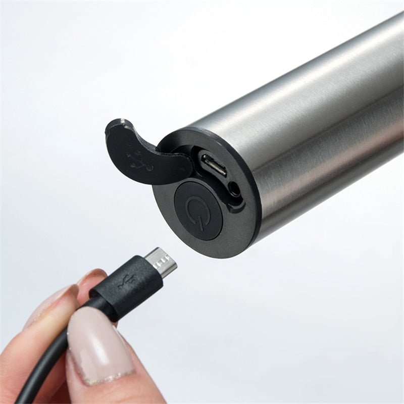 Handheld Electric Milk Frother with Stainless Steel Whisk and Protective Cap - Image 8