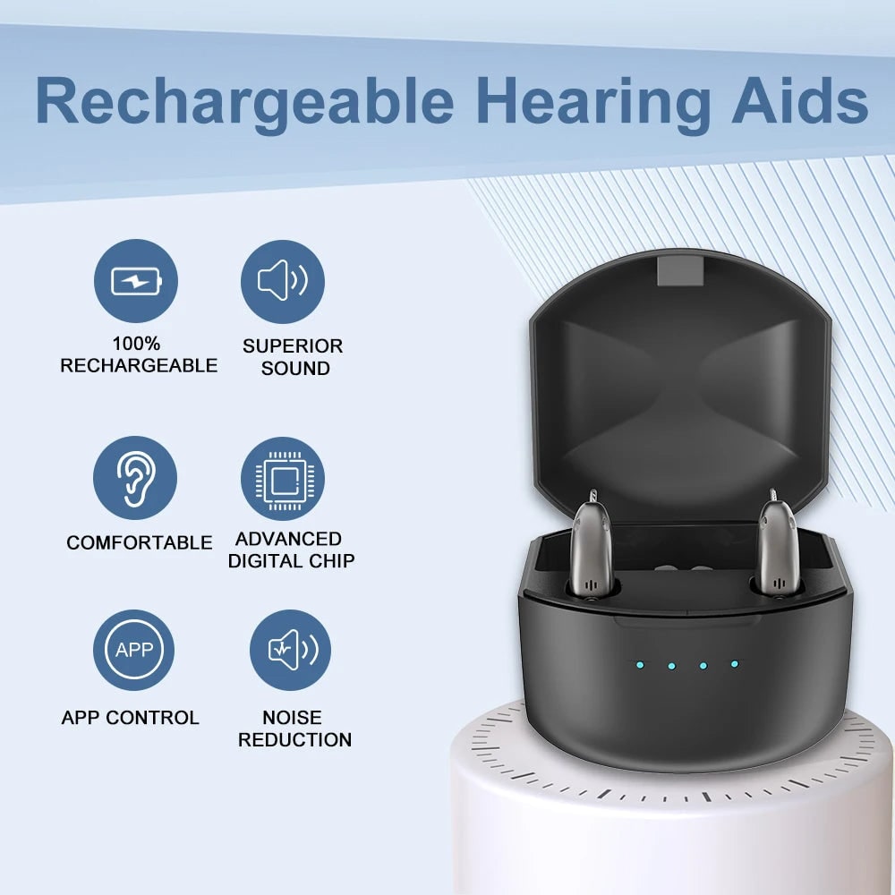 Hearing Aids Rechargeable Behind-The-Ear with Bluetooth Noise Reduction - Image 9