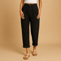 High-waisted straight leg corduroy trousers for women with a relaxed comfortable fit, ideal for autumn outfits, casual wear, and stylish everyday looks.