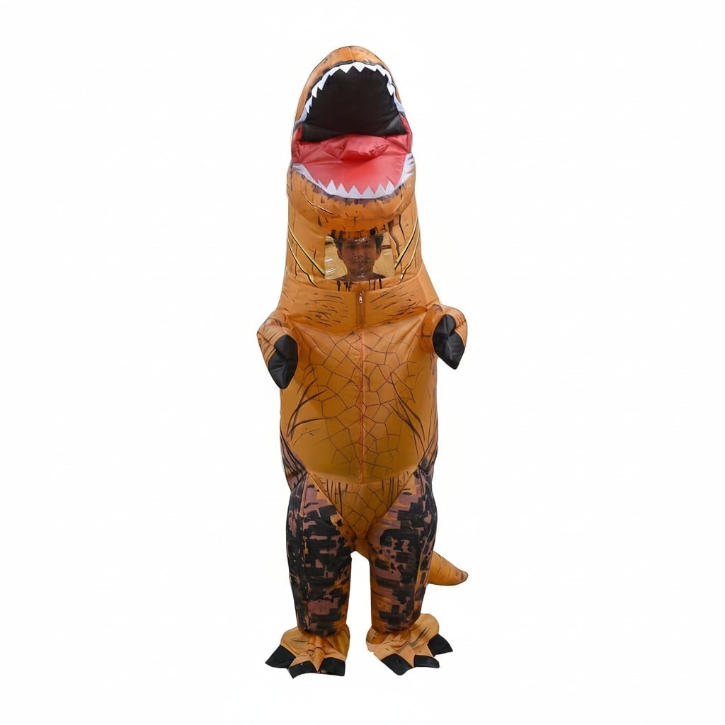 Inflatable Dinosaur Costume T-Rex with Built-In Fan and Viewing Window for Kids - Image 2