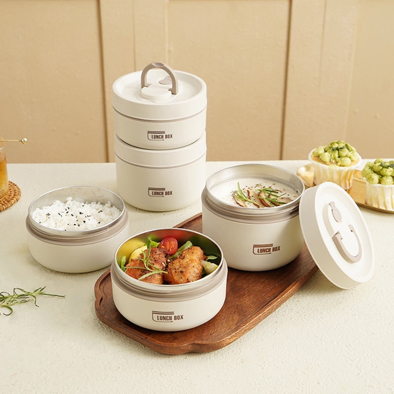 Insulated Lunch Box with Stainless Steel Bento Containers and Thermal Storage Bag - Image 1