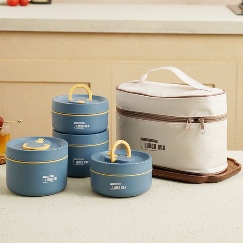 Insulated Lunch Box with Stainless Steel Bento Containers and Thermal Storage Bag - Image 2