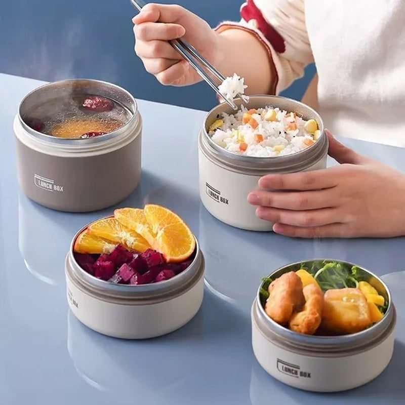 Insulated Lunch Box with Stainless Steel Bento Containers and Thermal Storage Bag - Image 5