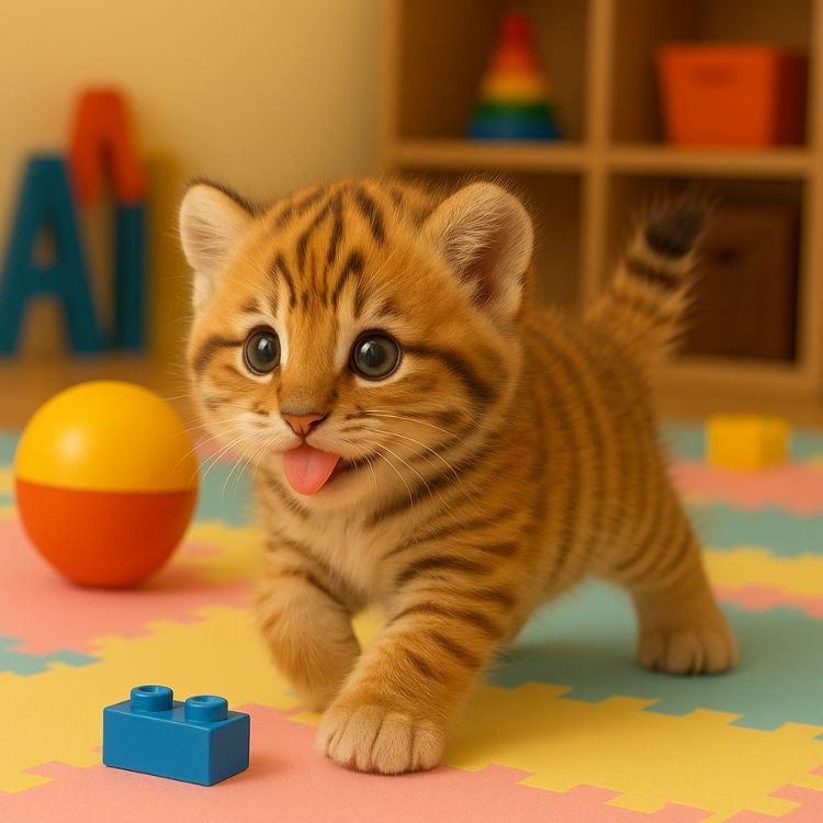 Interactive Plush Tiger Toy with Walking and Meowing Electronic Features - Image 3