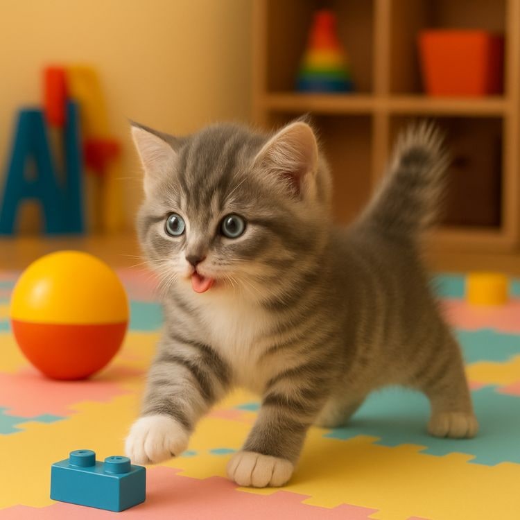 Interactive Robot Cat Toy with Walking Motion and Plush Tabby Design - Image 3