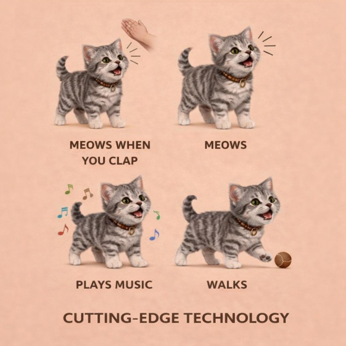 Interactive Robot Cat Toy with Walking Motion and Plush Tabby Design - Image 6