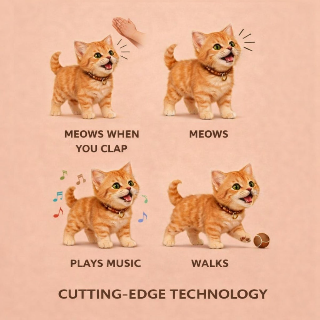 Interactive Toy Cat with Walking and Meowing Plush Tabby Kitten Electronic Pet - Image 6