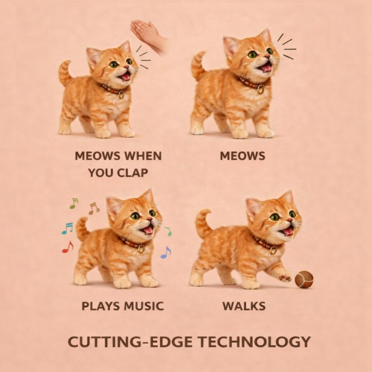 Interactive Toy Cat with Walking and Meowing Plush Tabby Kitten Electronic Pet - Image 6