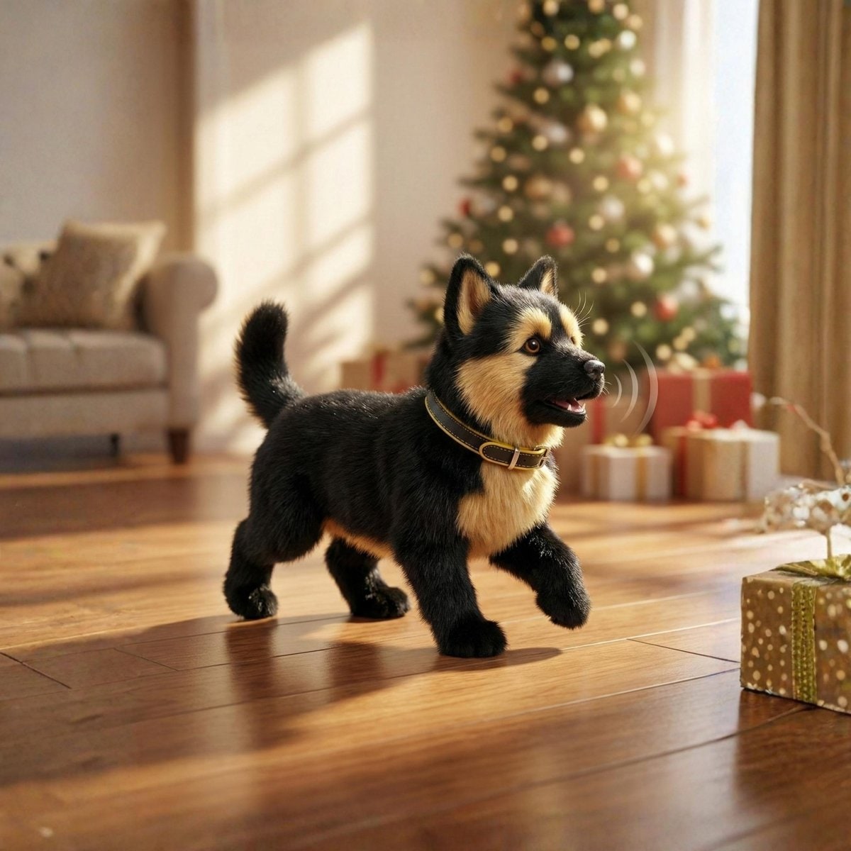 Interactive Toy Dog Walking and Barking Plush Robot Puppy with Wagging Tail - Image 2