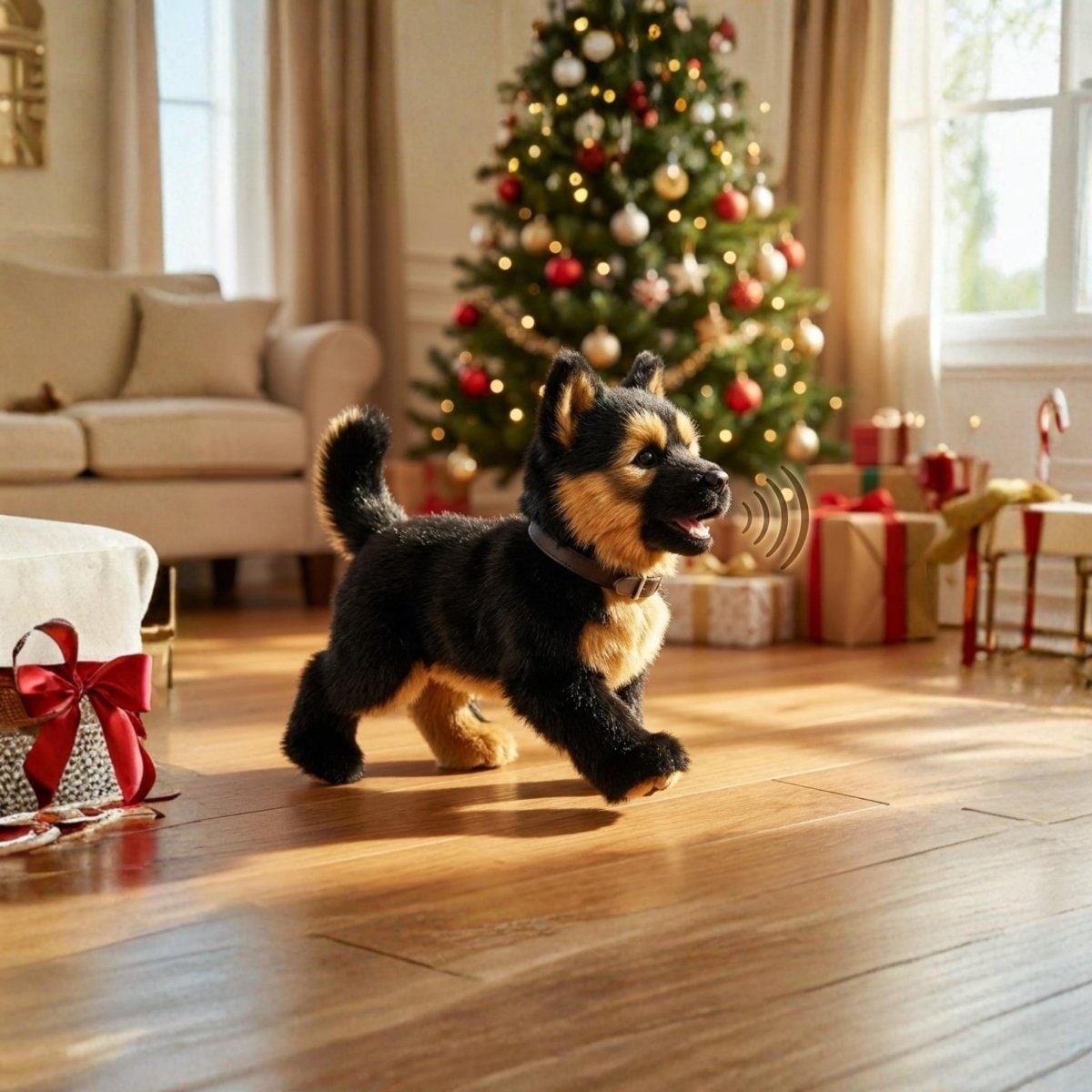 Interactive Toy Dog Walking and Barking Plush Robot Puppy with Wagging Tail - Image 4