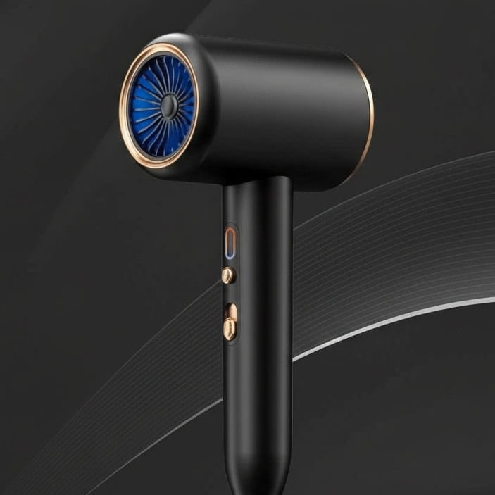Ionic Hair Dryer with Concentrator Nozzle and Diffuser LED Light Fast Drying - Image 2