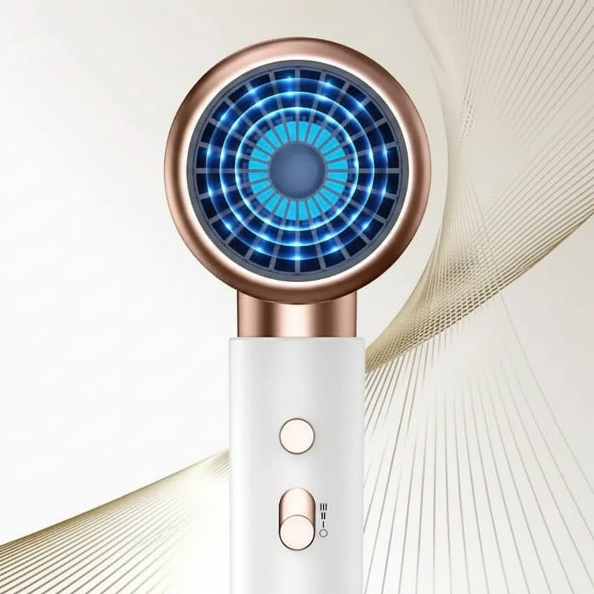 Ionic Hair Dryer with Concentrator Nozzle and Diffuser LED Light Fast Drying - Image 5