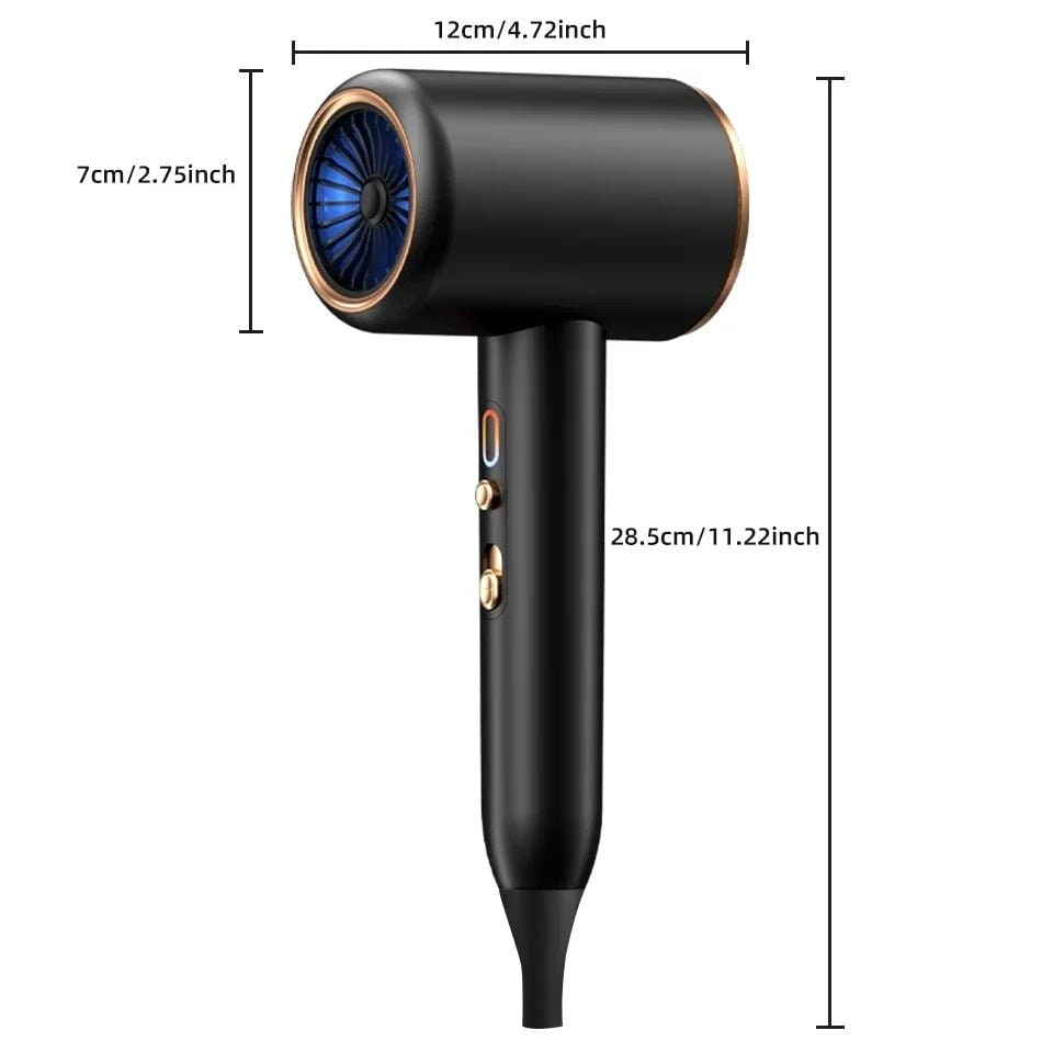 Ionic Hair Dryer with Concentrator Nozzle and Diffuser LED Light Fast Drying - Image 7
