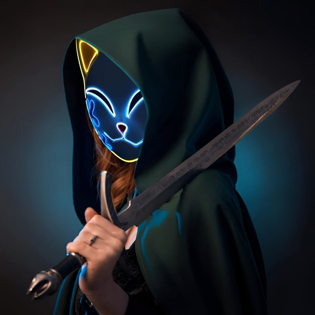 Kids' Anime Cosplay Costume with Flame Pattern Cape and Warrior Character Outfit - Image 11