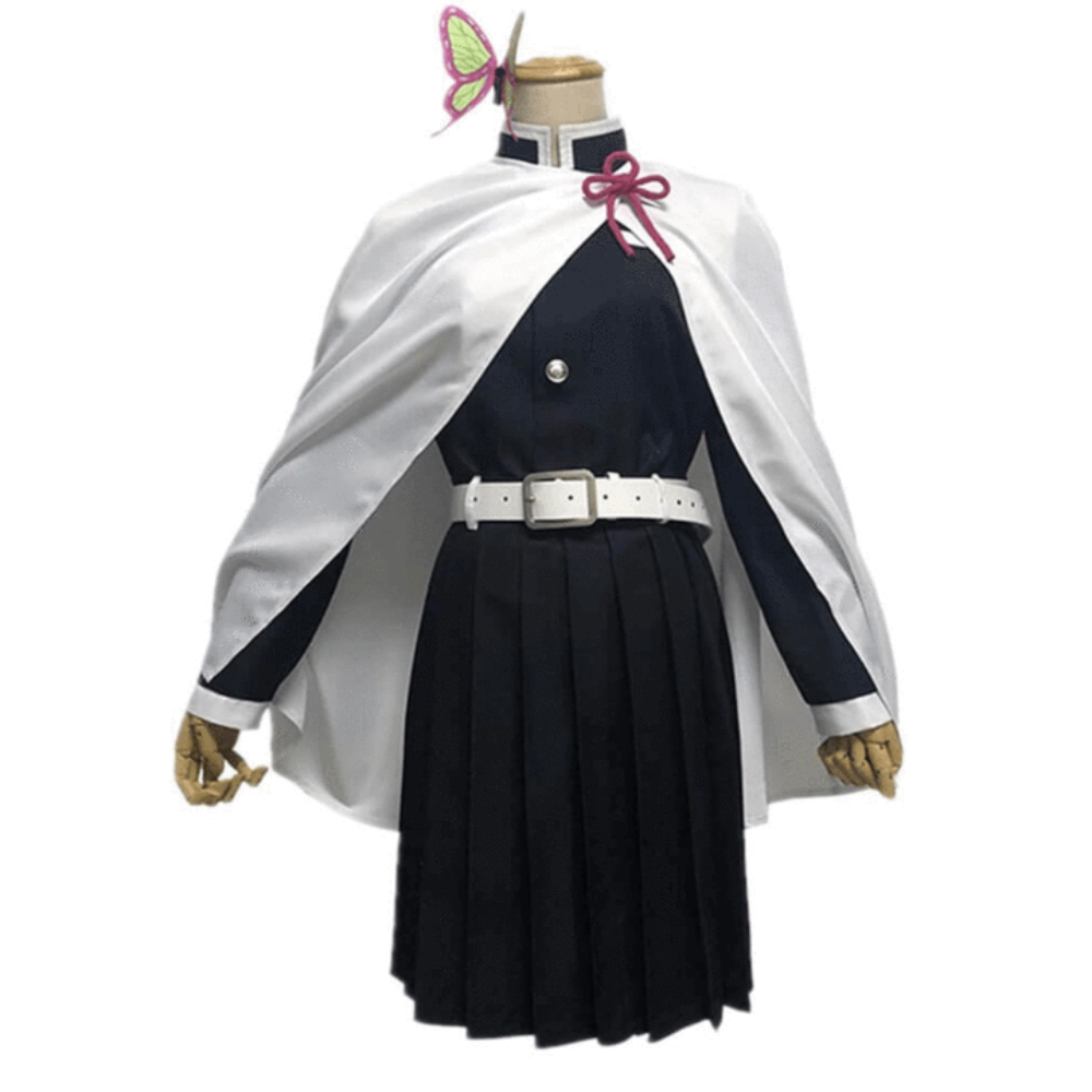 Kids' Anime Cosplay Costume with Kimono Haori Jacket Checkered Pattern and Leg Wraps - Image 16