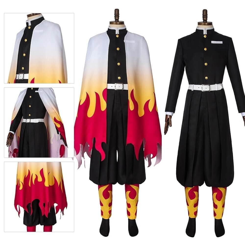 Kids' Anime Cosplay Costume with Kimono Haori Jacket Checkered Pattern and Leg Wraps - Image 18