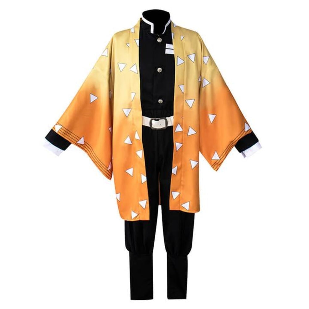 Kids' Anime Cosplay Costume with Kimono Haori Jacket Checkered Pattern and Leg Wraps - Image 8