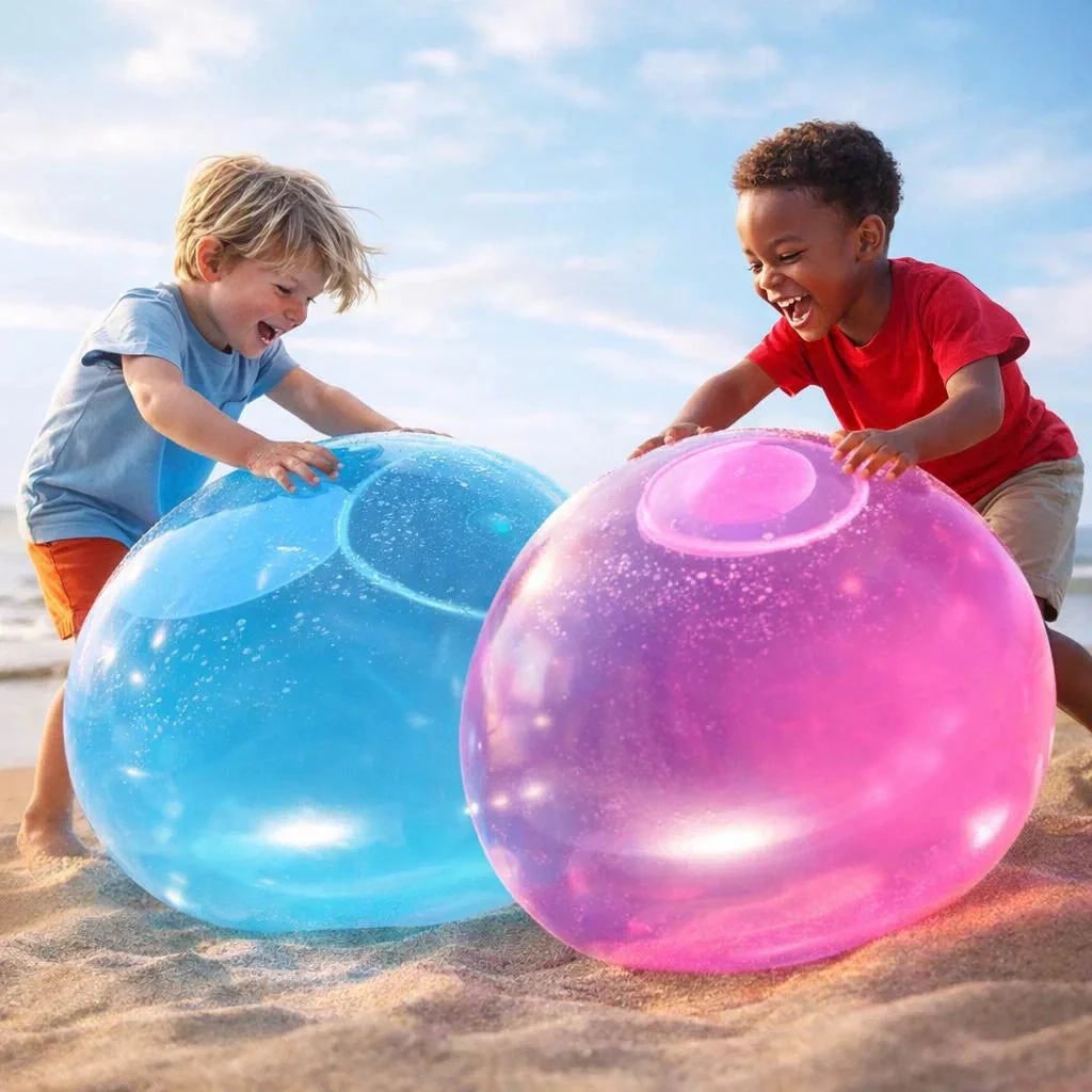 Kids' Balloon Soccer Ball Inflatable Bubble Toy with Self-Sealing Valve for Outdoor Play - Image 1