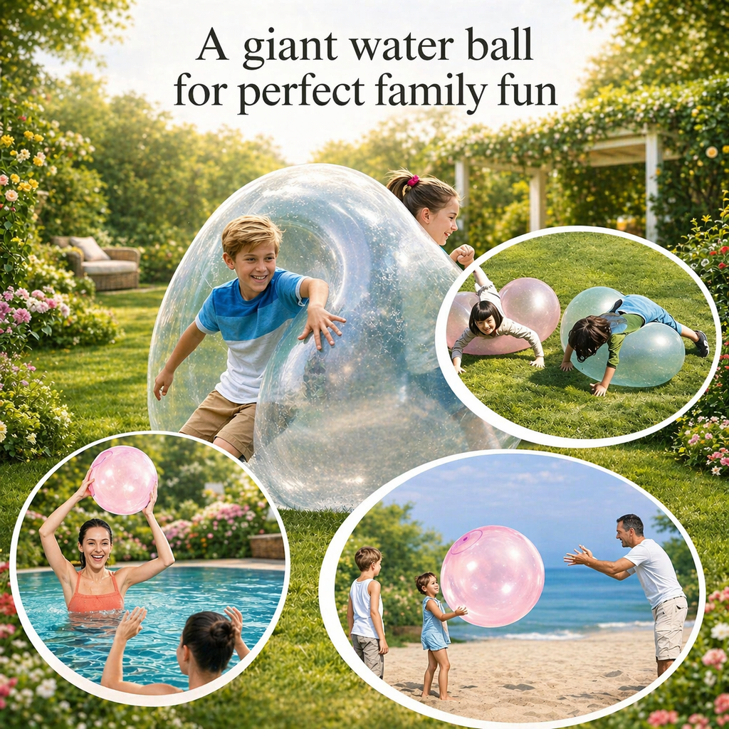 Kids' Balloon Soccer Ball Inflatable Bubble Toy with Self-Sealing Valve for Outdoor Play - Image 3