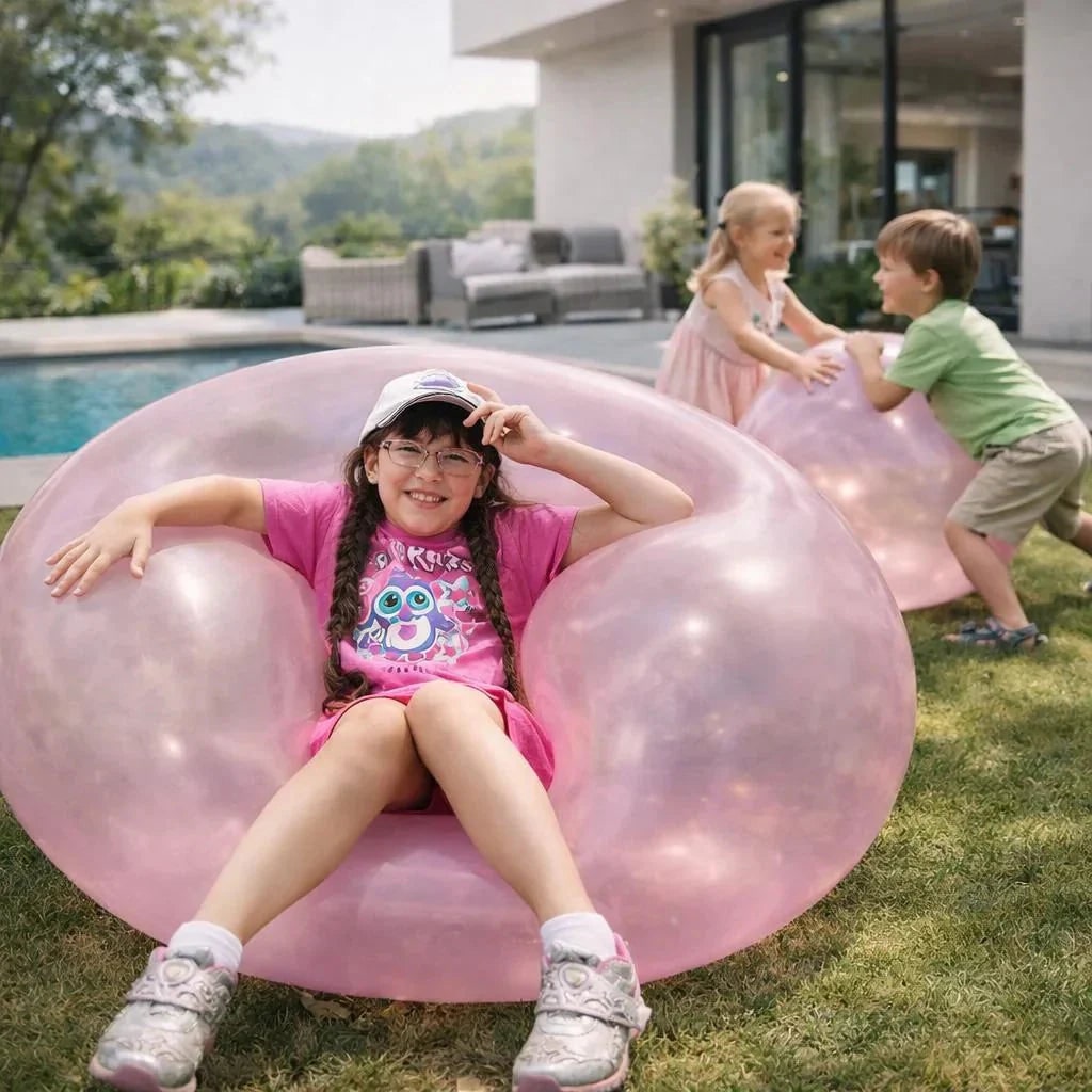 Kids' Balloon Soccer Ball Inflatable Bubble Toy with Self-Sealing Valve for Outdoor Play - Image 7
